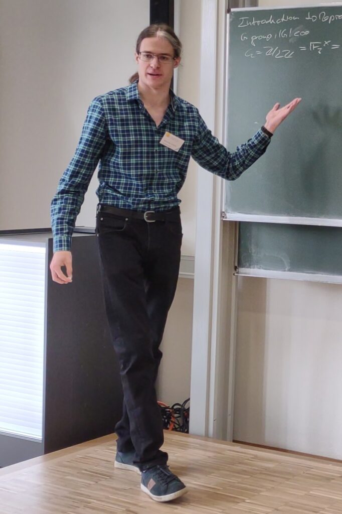 Johannes Schmitt while giving a talk in 2021